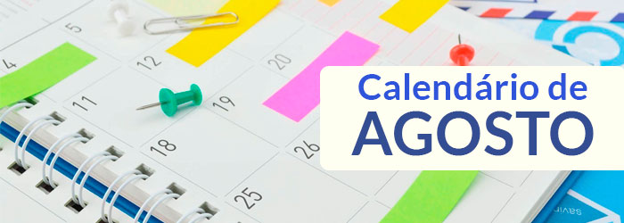 calendário de agosto