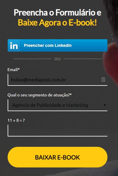 Formulário de cadastro Formulário de cadastro